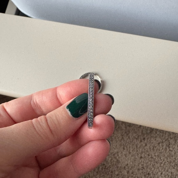 Pandora Medium Pave Silver Hoops - Picture 7 of 11